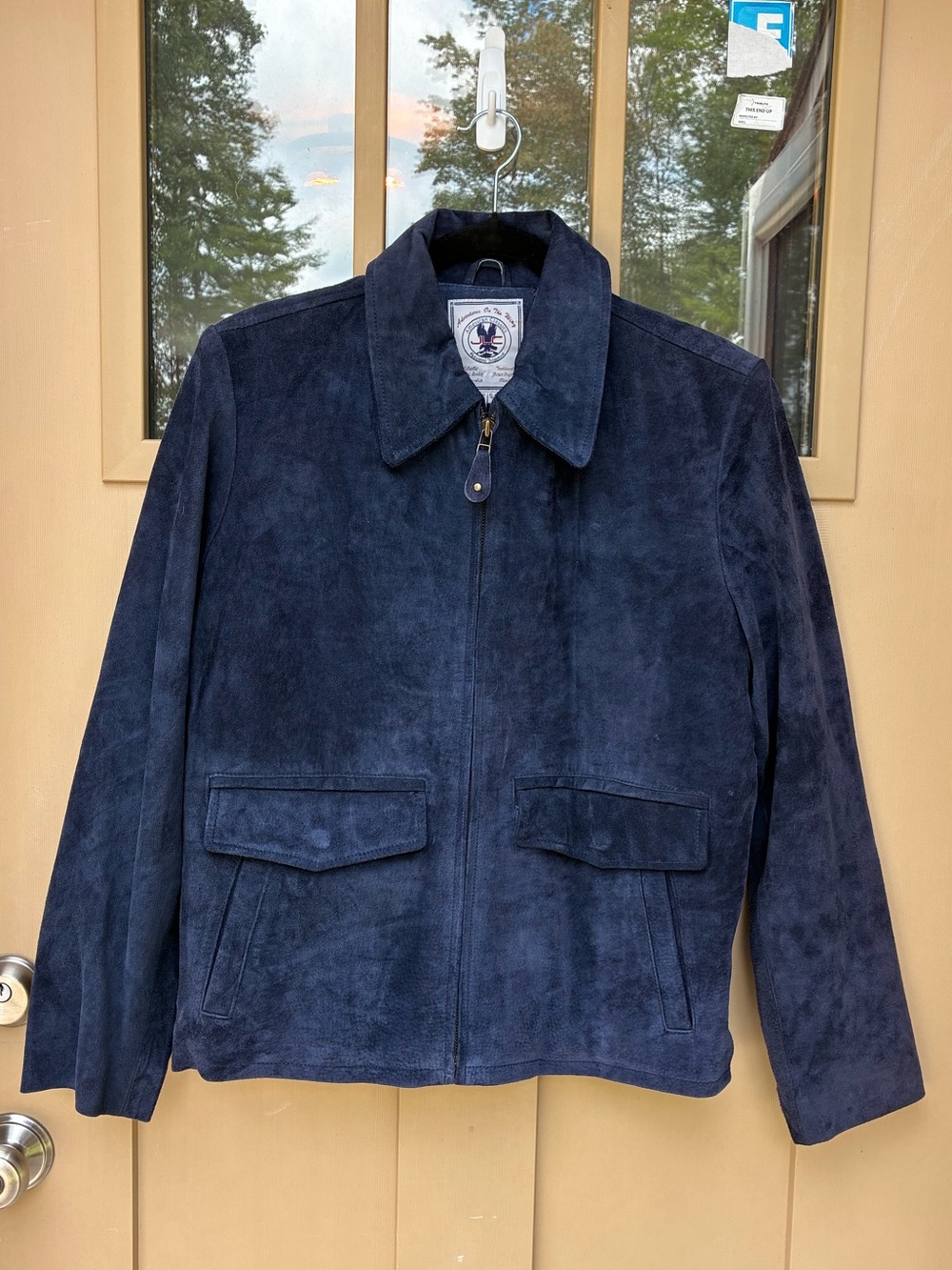 JLC American Classic Leather Jacket Navy Women's Small